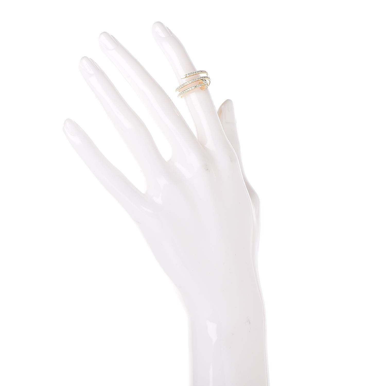 Cartier 18K Yellow Gold Diamond Double Juste Un Clou Paved Ring 51 5.75 2 of 6