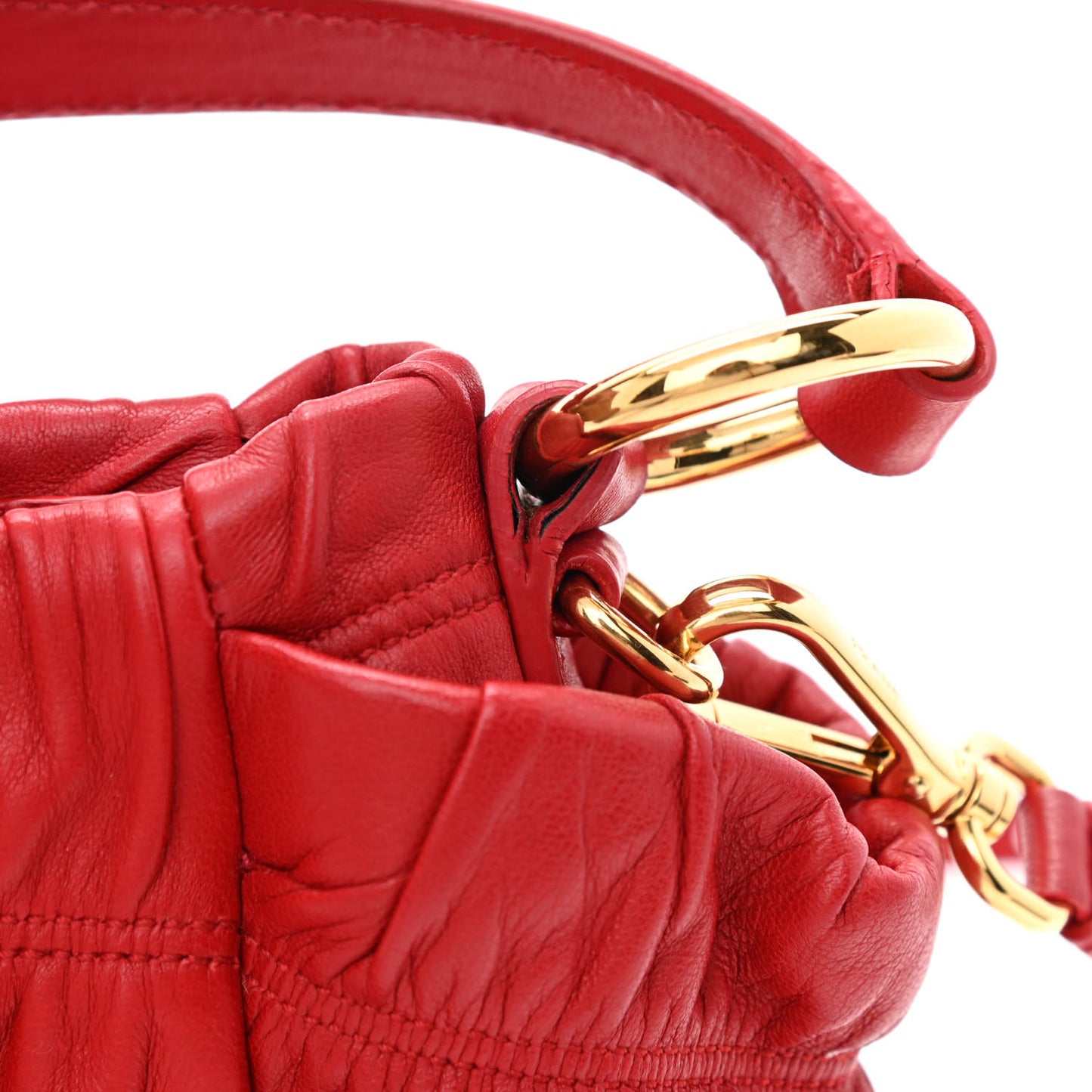 Nappa Dressy Gaufre Flap Bag Rosso