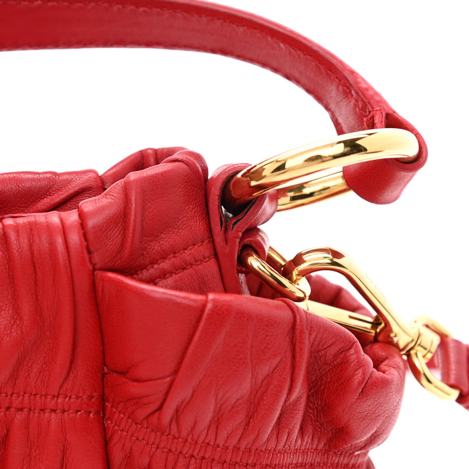 Prada Nappa Dressy Gaufre Flap Bag Rosso 14 of 16