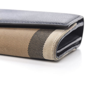 Burberry Calfskin House Check Continental Wallet Navy 10 of 11
