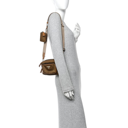 Prada Nylon Re-Edition Travel Pocket Double Zip Shoulder Bag  Tabacco 2 of 9