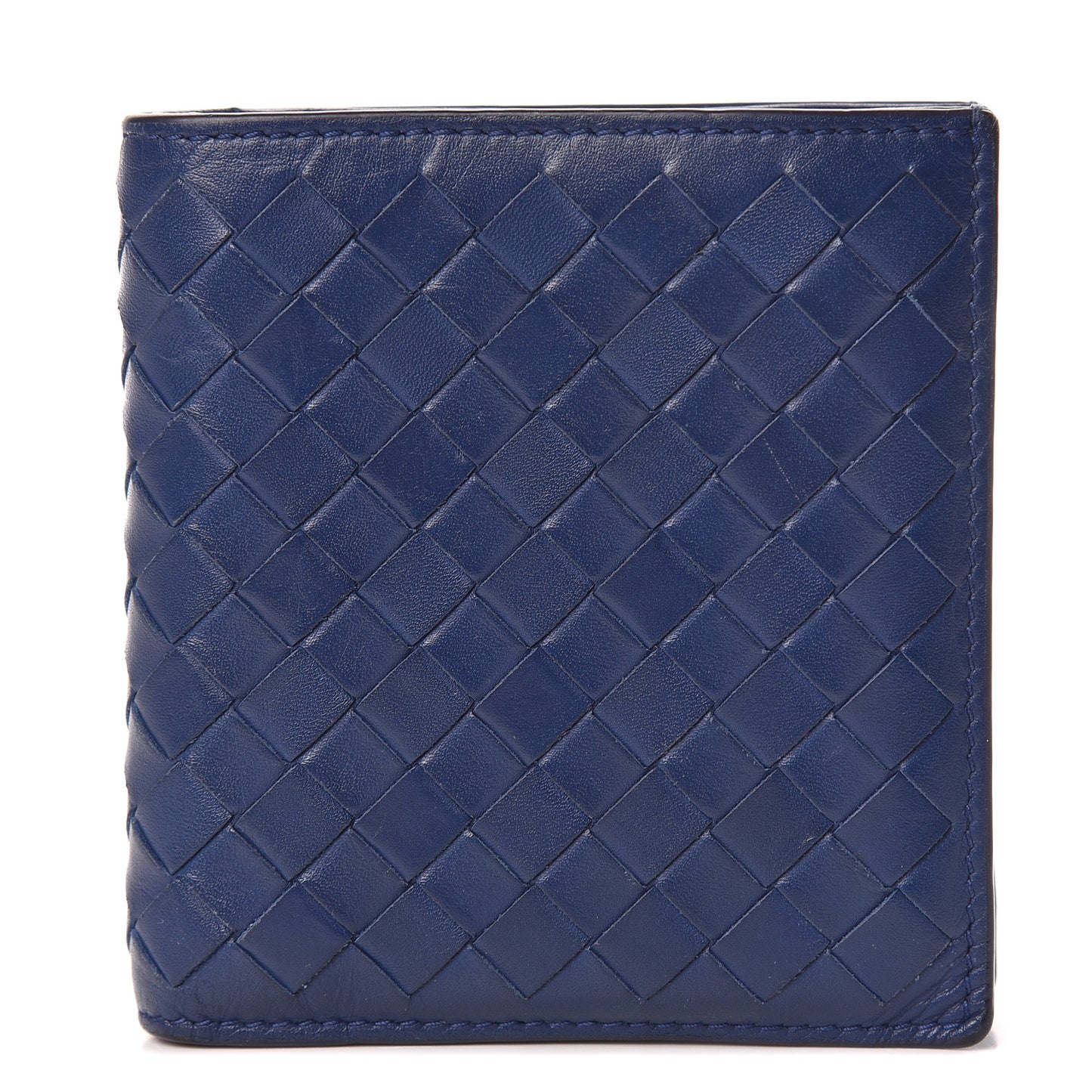 Nappa Intrecciato Bi-Fold Wallet Cobalt