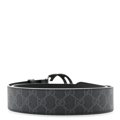 Gucci GG Supreme Monogram Selleria Calfskin Interlocking G 40mm Belt 95 38 Black Grey 2 of 6