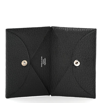 Hermes Chevre Mysore Calvi Card Case Black 5 of 6
