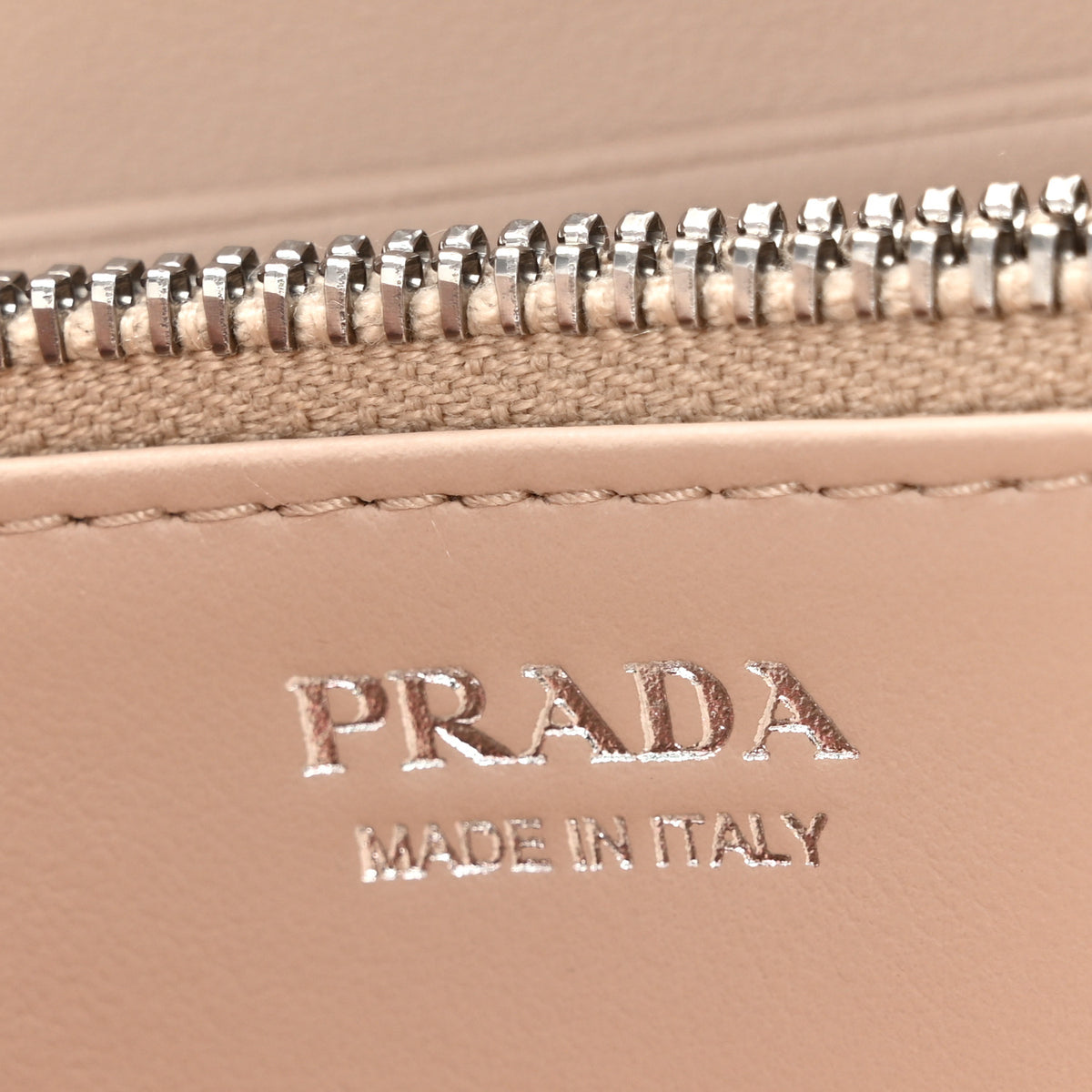 Prada Vitello Daino Triangle Zip Around Wallet Ninfea 7 of 13