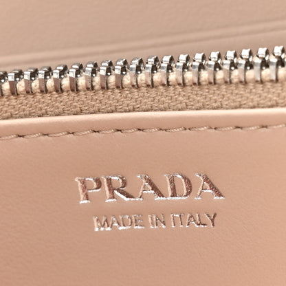 Prada Vitello Daino Triangle Zip Around Wallet Ninfea 7 of 13