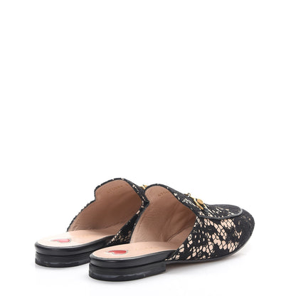 Gucci Leather Lace Horsebit Princetown Slippers 37.5 Black 4 of 12