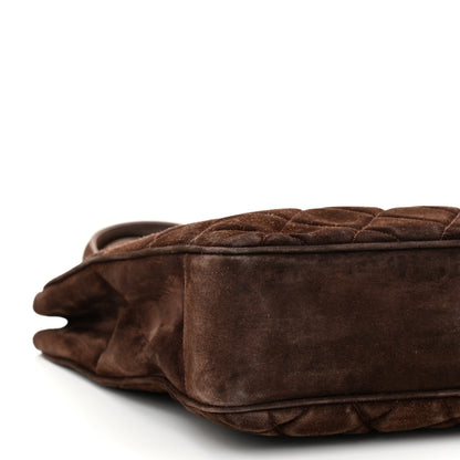 Chanel Suede Quilted Tote Tote Brown 10 of 11