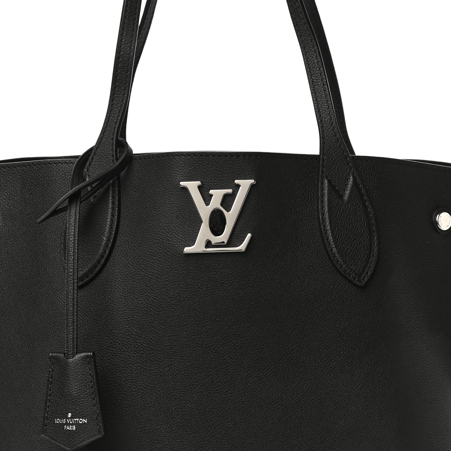 Calfskin Lockme Go Tote Black