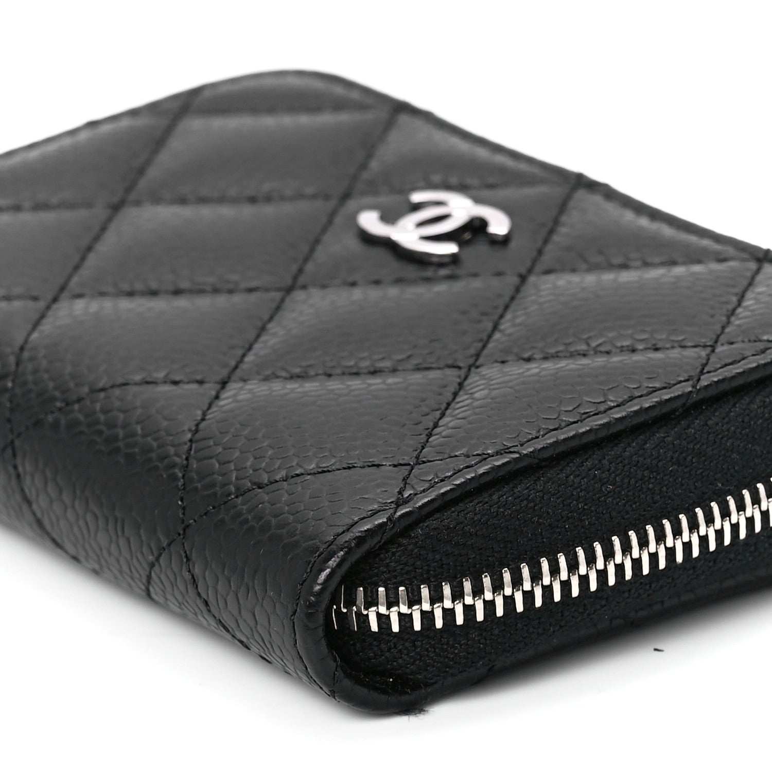 Chanel Caviar Quilted Zip Coin Purse Black 11 of 11