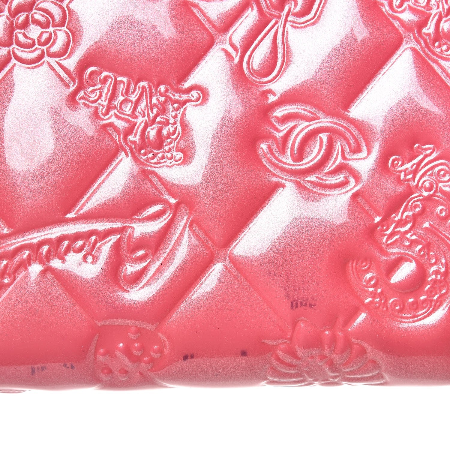 Chanel Patent Calfskin Lucky Symbols Zip Around Wallet Fuchsia 10 of 20