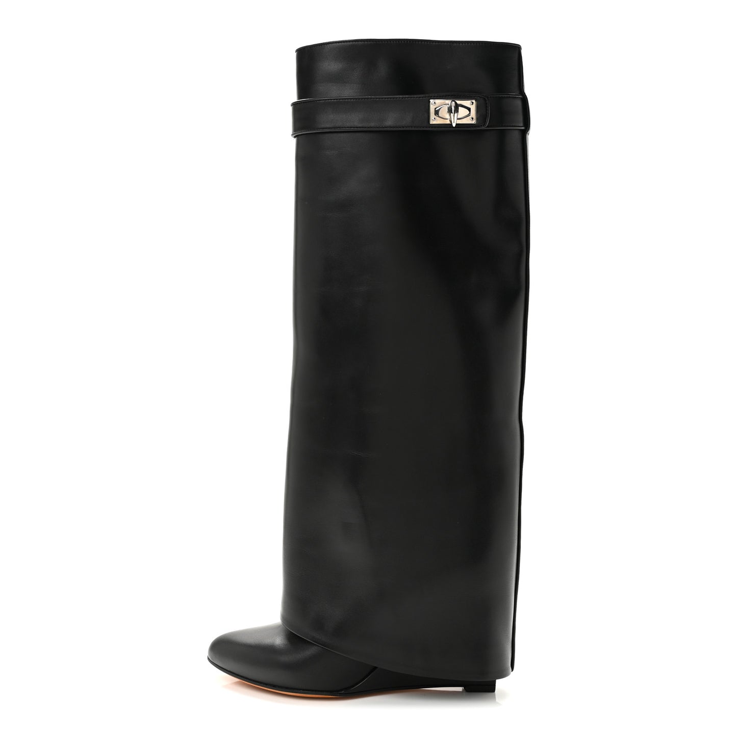 Calfskin Shark Lock Pant Boots 39.5 Black