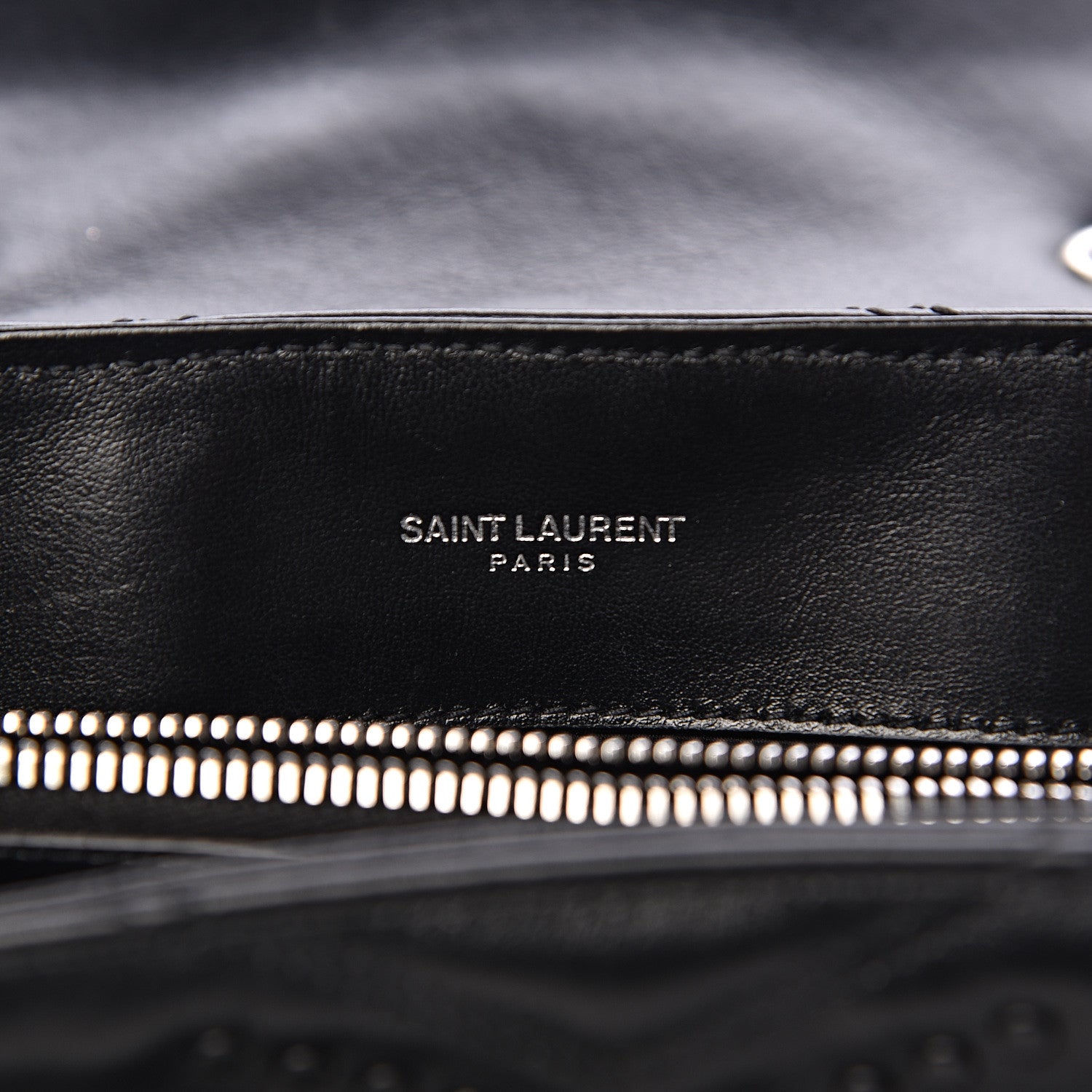 Saint Laurent Calfskin Y Quilted Studded Monogram Small Loulou Chain Satchel Black 6 of 10