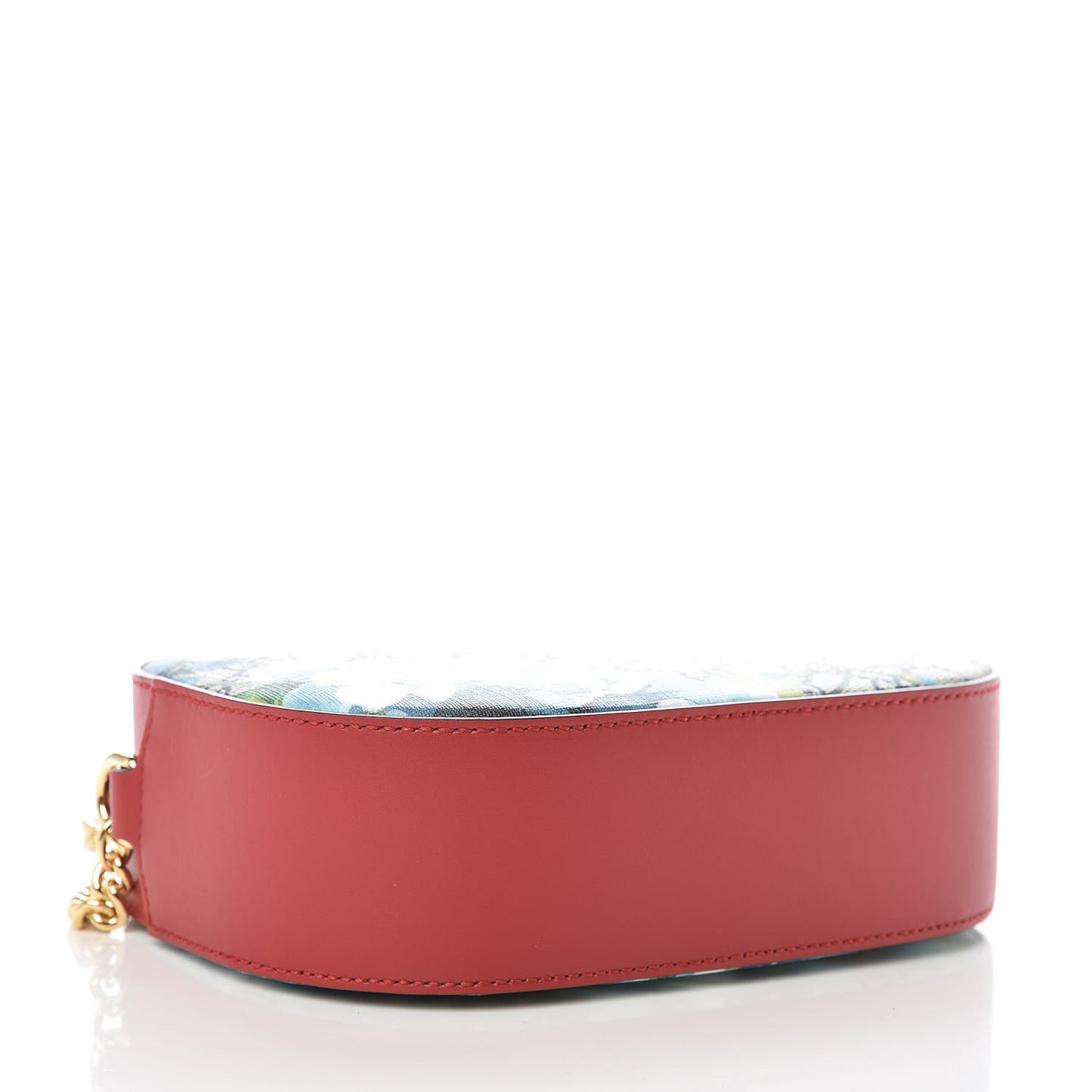 GG Supreme Monogram Blooms Mini Chain Shoulder Bag Beige Blue Navy Hibiscus Red