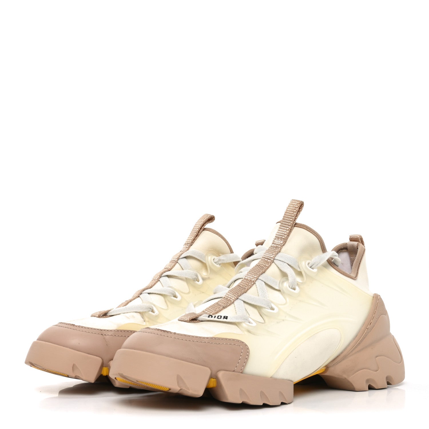 Christian Dior Neoprene Rubber Womens D-Connect Sneakers 36.5 White Beige 4 of 8