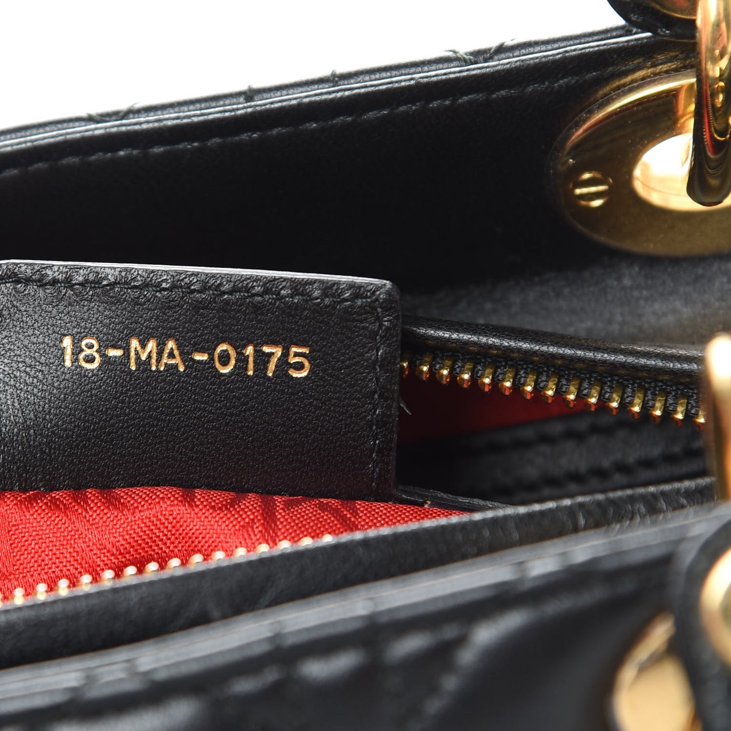 Lambskin Cannage Medium Lady Dior Black