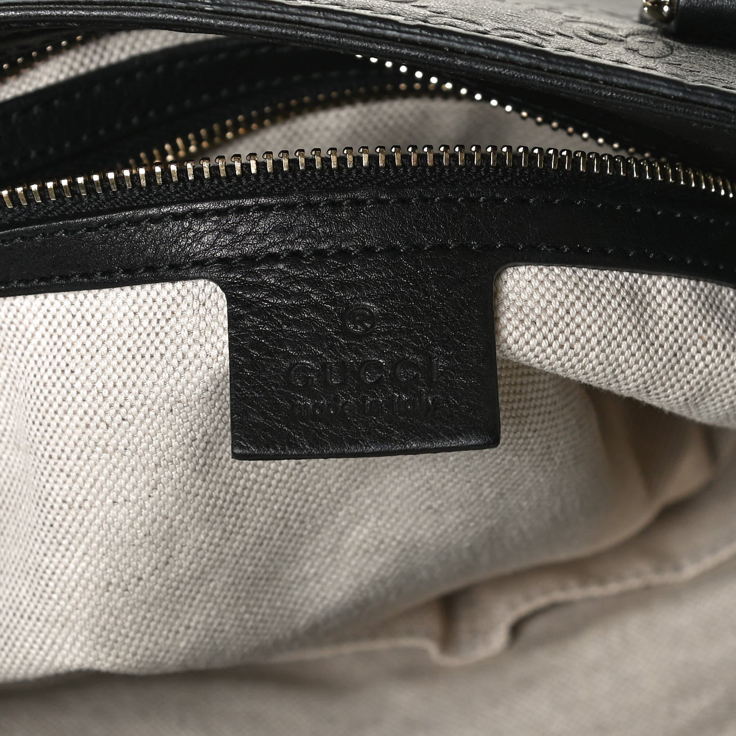 Gucci Guccissima Small Bree Zippered Tote Black 7 of 12