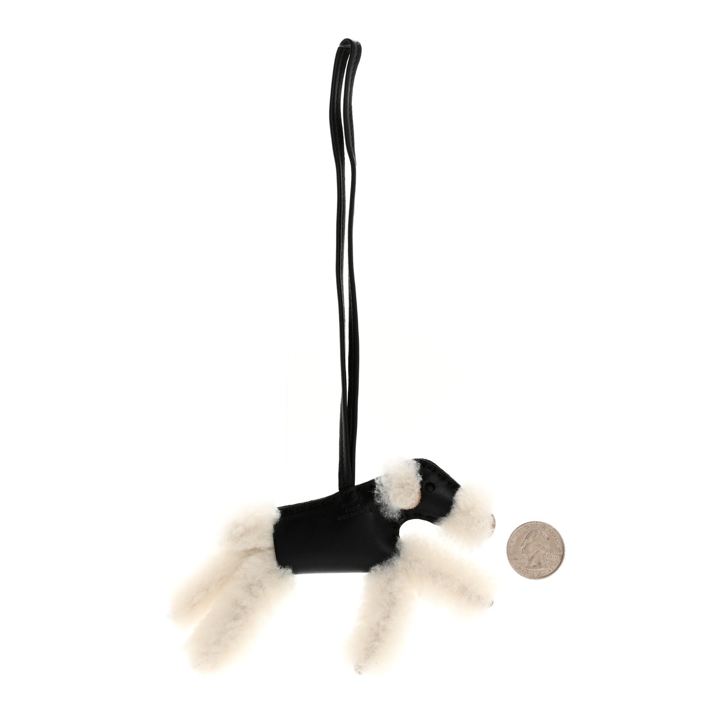 Milo Lambskin Shearling Budy Charm Black