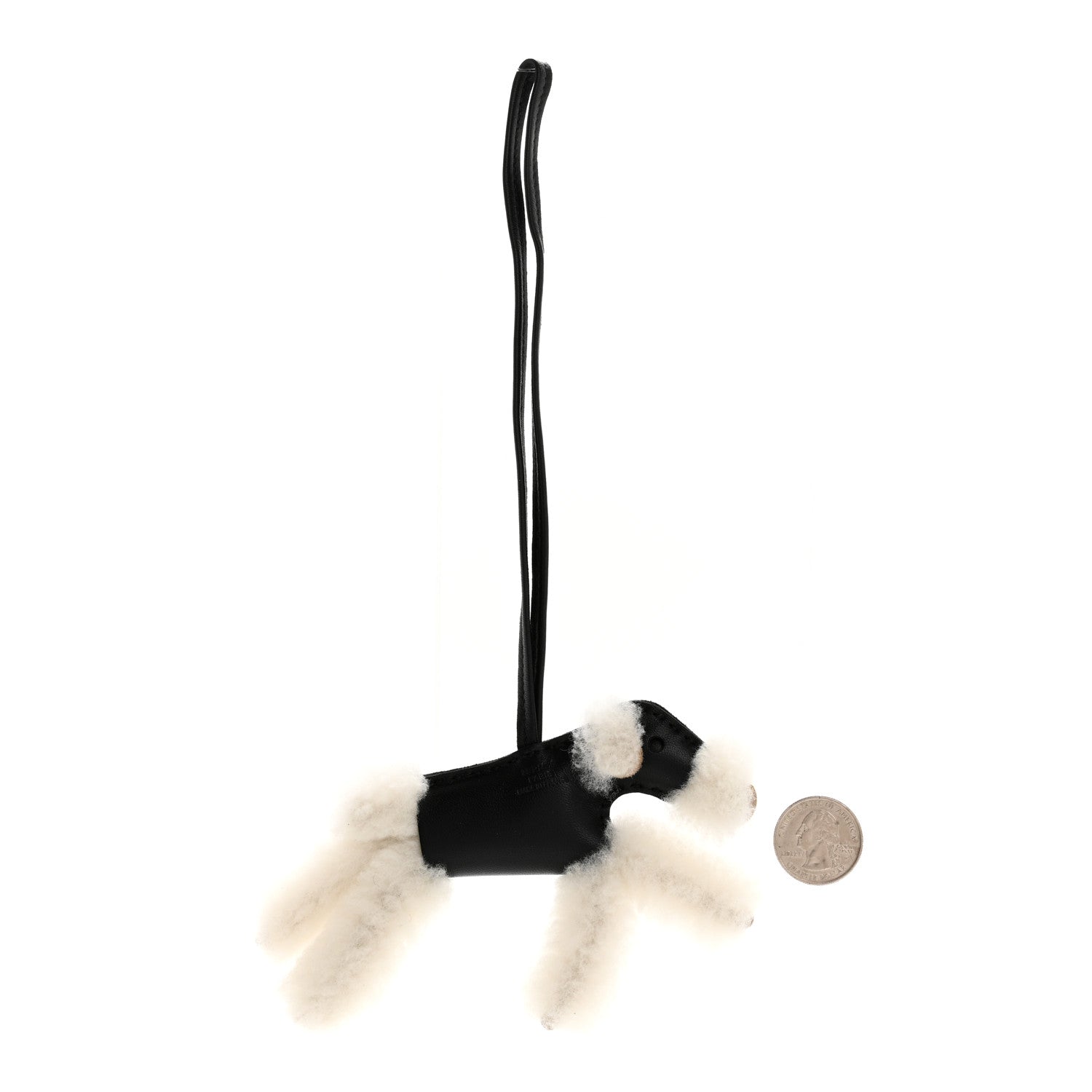 Hermes Milo Lambskin Shearling Budy Charm Black 2 of 6