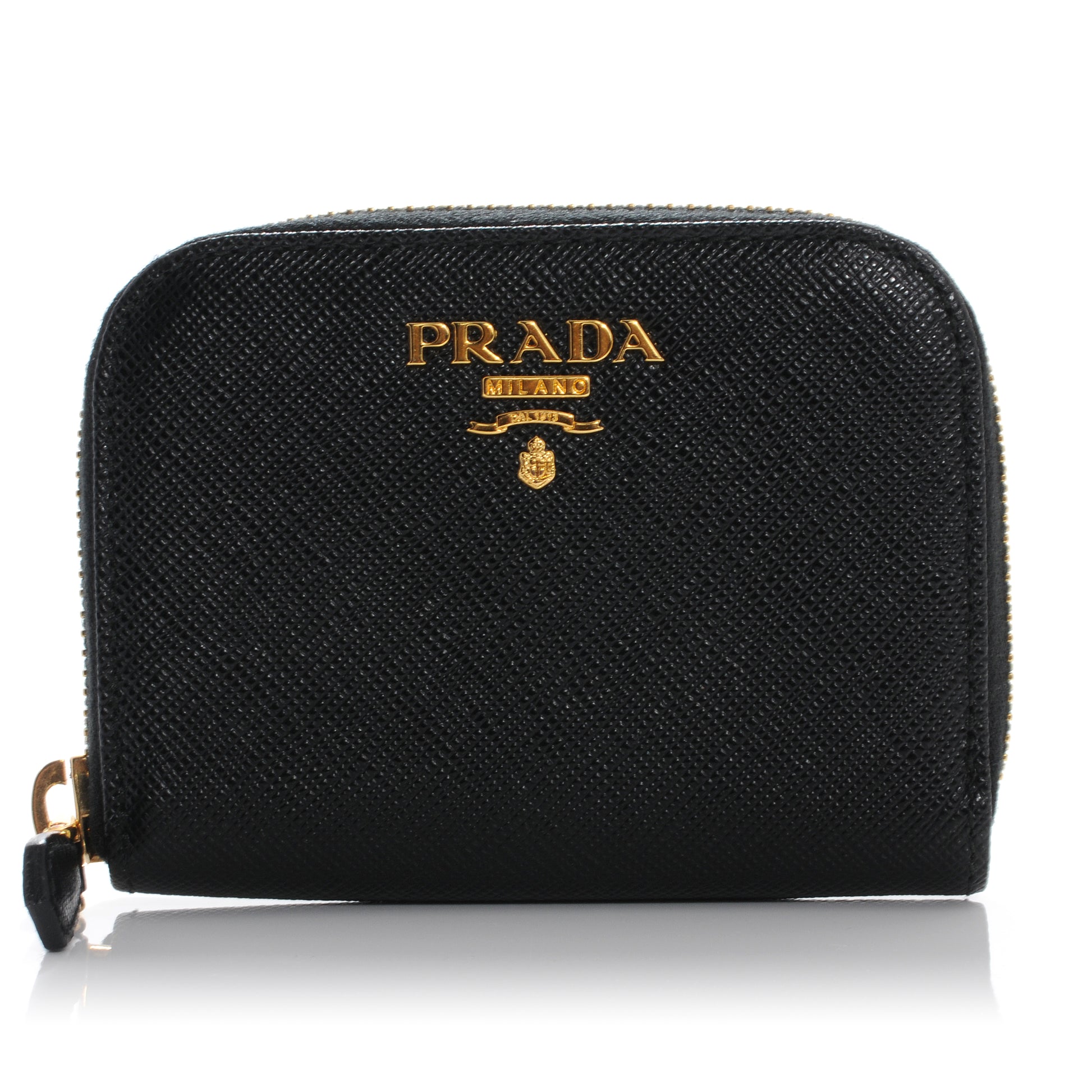Prada Saffiano Metal Coin Purse Nero Black 1 of 8