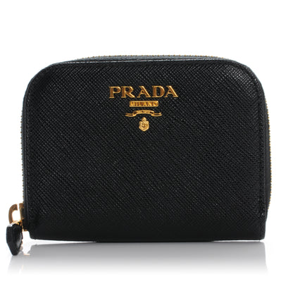 Prada Saffiano Metal Coin Purse Nero Black 1 of 8