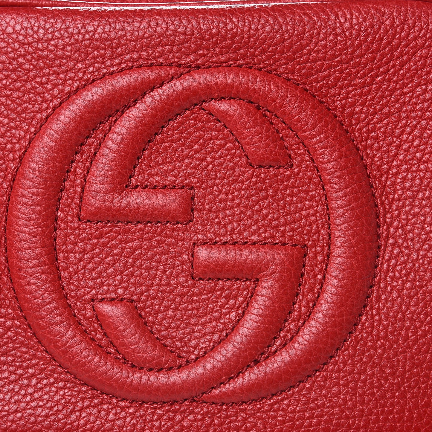 Pebbled Calfskin Small Soho Disco Bag Tabasco Red