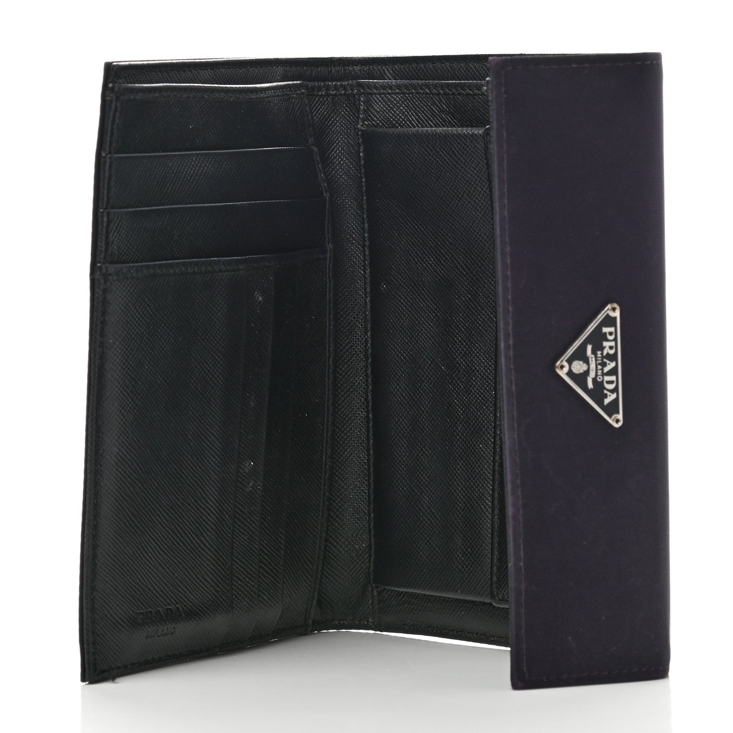 Prada Tessuto Nylon Tri-Fold Compact Wallet Mora 5 of 8