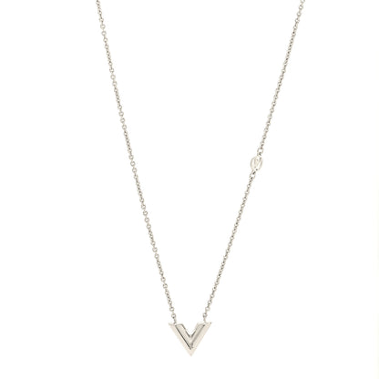 Louis Vuitton Metal Essential V Supple Necklace Silver 1 of 7