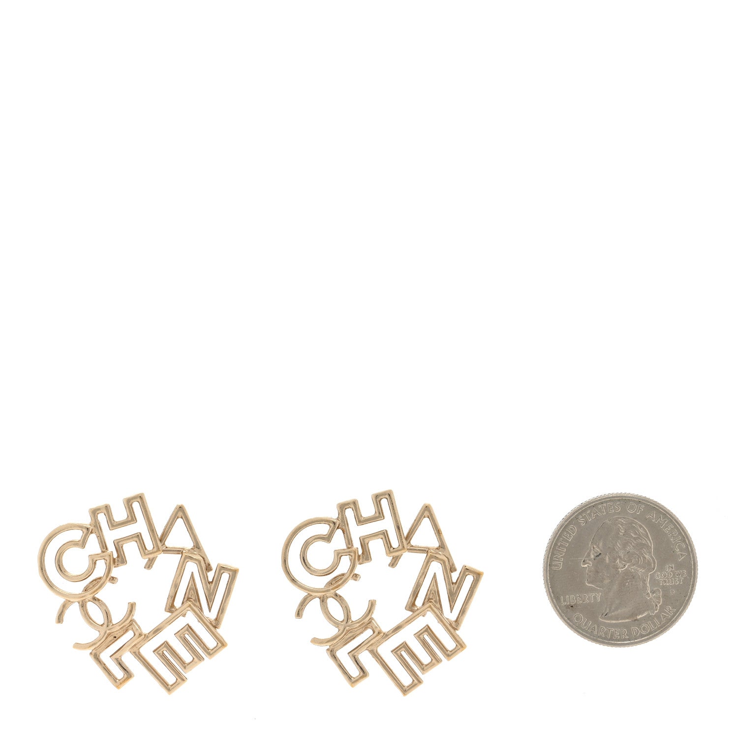 Chanel CC Logo Earrings Gold 2 of 3