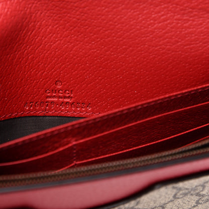 Gucci GG Supreme Monogram Web Queen Margaret Chain Wallet Red 6 of 9