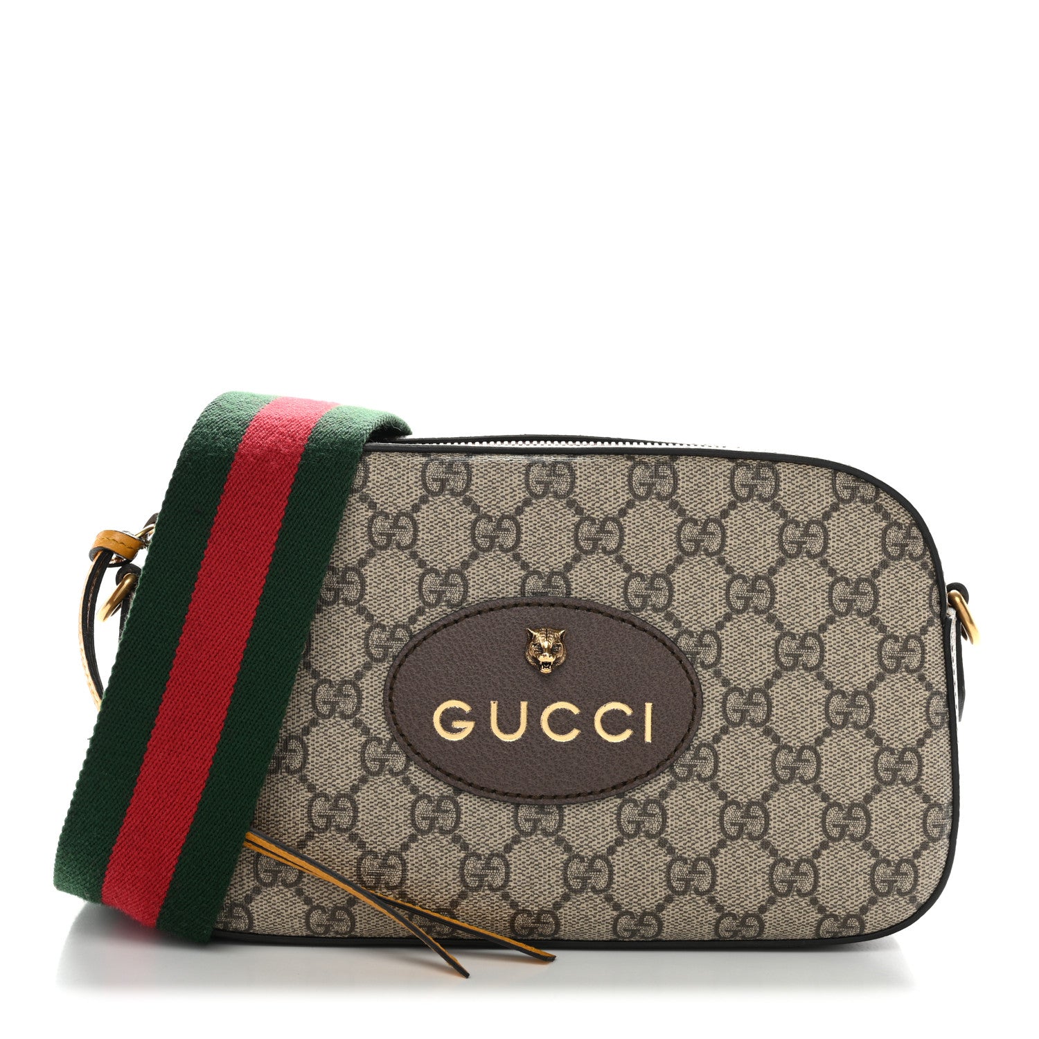 Gucci GG Supreme Monogram Web Neo Vintage Shoulder Bag Beige New Acero Crop 1 of 11