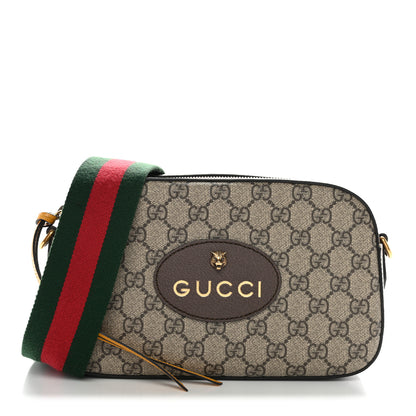 Gucci GG Supreme Monogram Web Neo Vintage Shoulder Bag Beige New Acero Crop 1 of 11