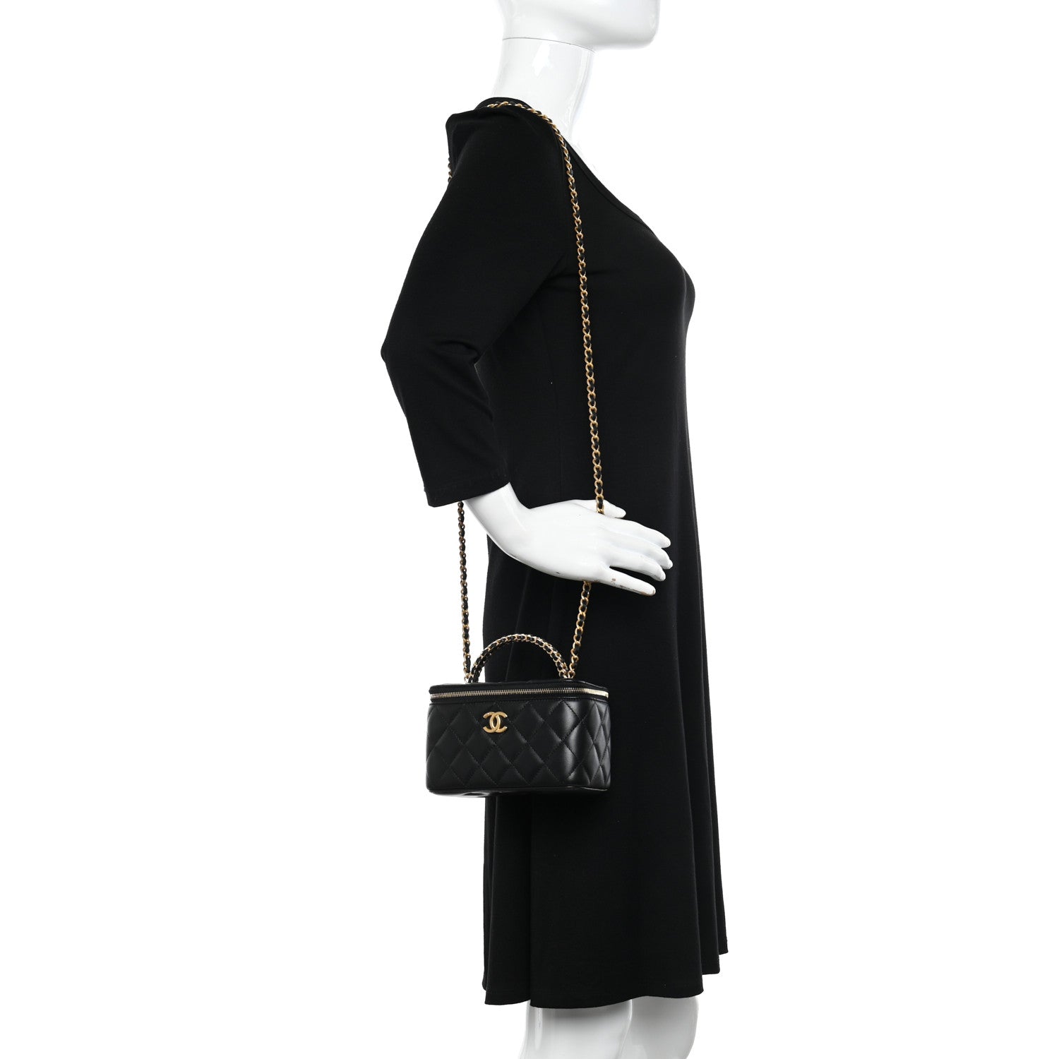 Chanel Lambskin Quilted Pick Me Up Vanity Case Black 2 of 13