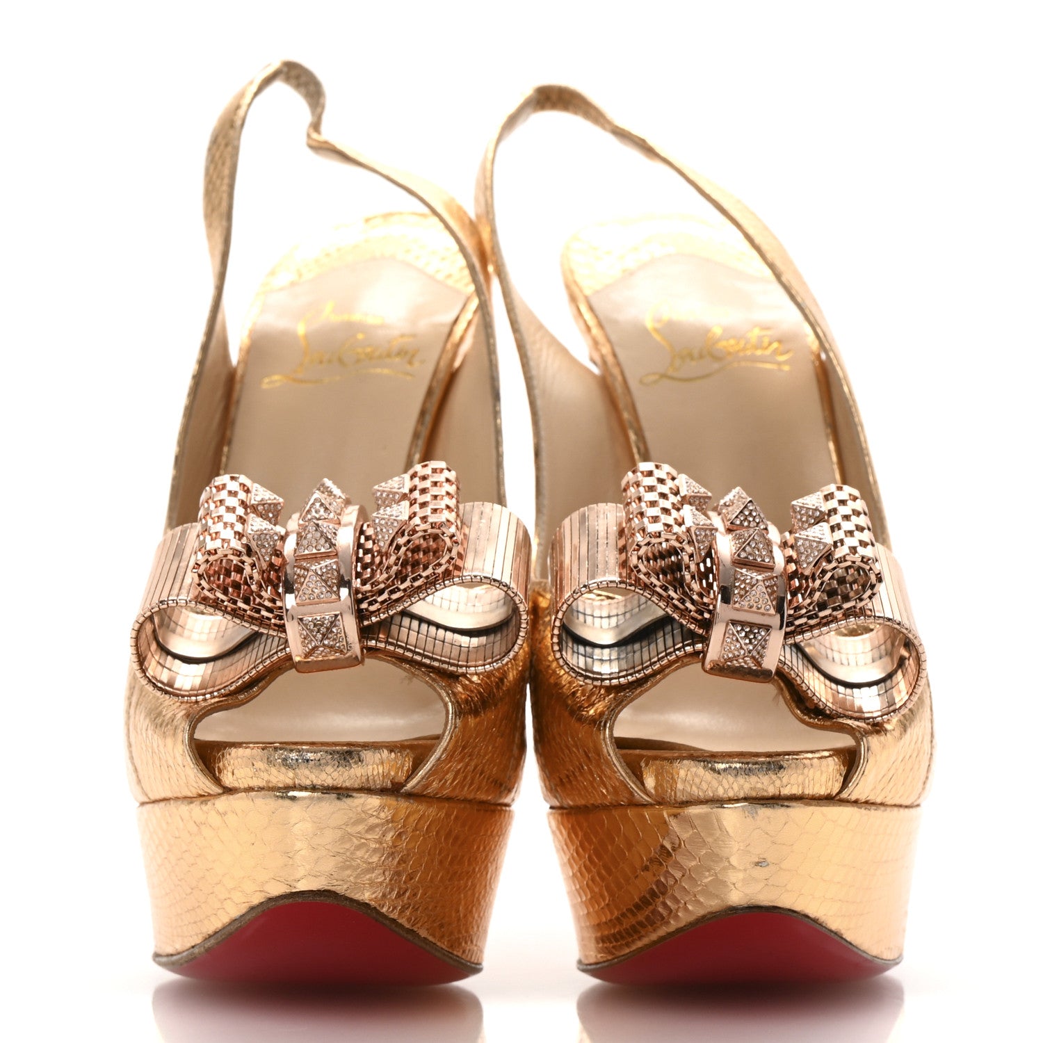 Christian Louboutin Ayers Metal Nodo 150 Pumps 36 Gold 3 of 12