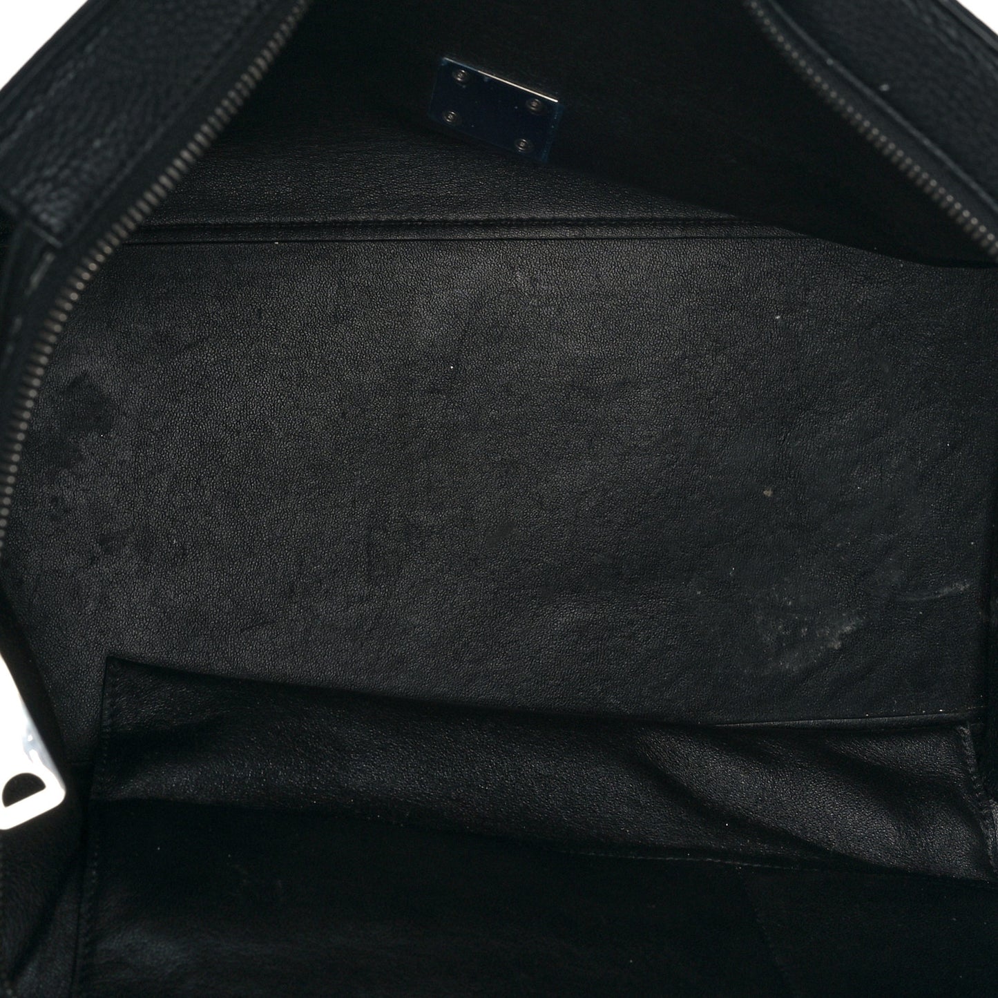 Drummed Calfskin Suede Large Trapeze Black