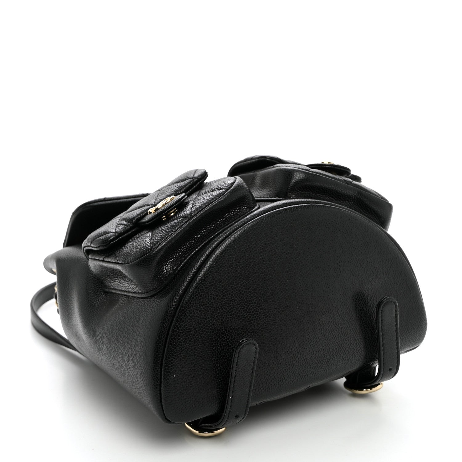 Chanel Shiny Caviar Quilted Small Duma Pockets Drawstring Backpack Black 3 of 9