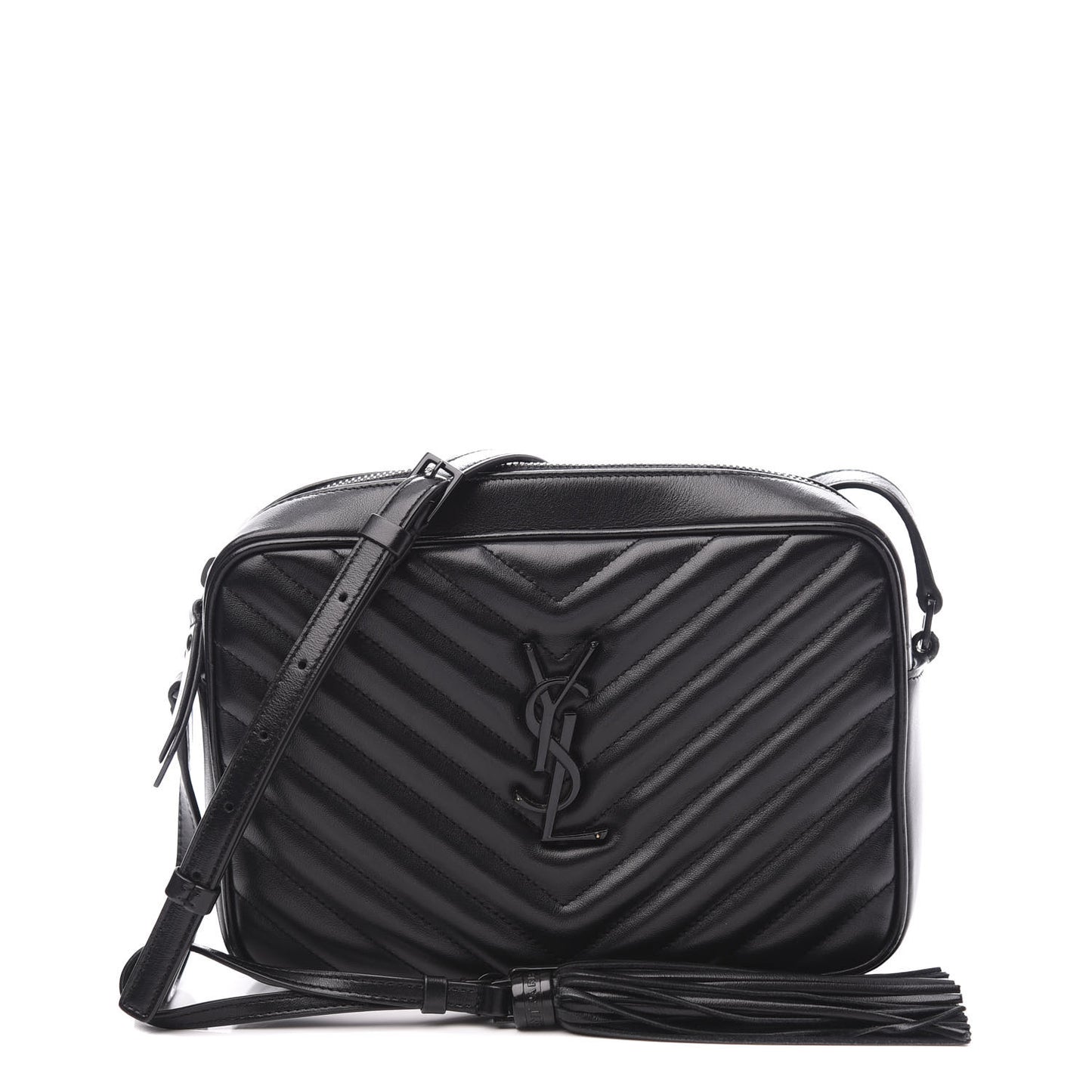 Calfskin Matelasse Monogram Lou Camera Bag Black