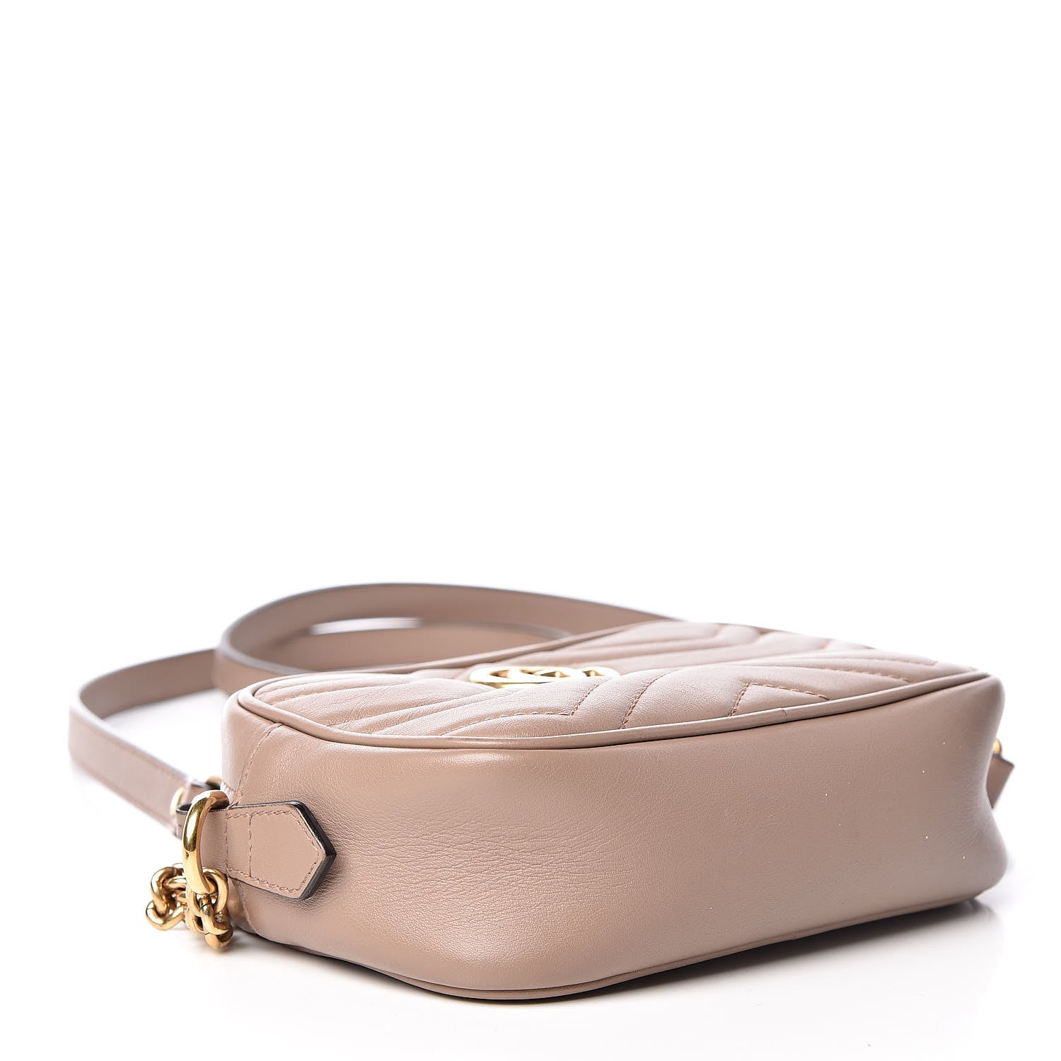Gucci Calfskin Matelasse Mini GG Marmont Chain Shoulder Bag Porcelain Rose 4 of 15