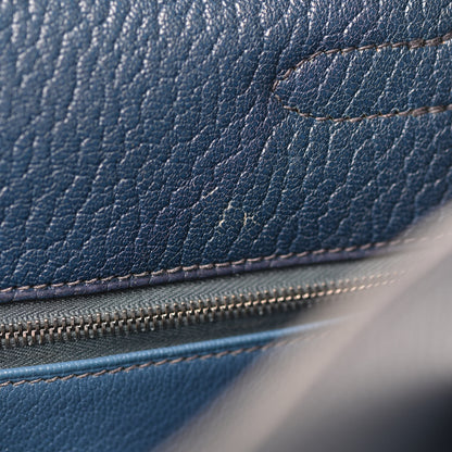 Hermes Chevre De Coromandel Kelly Retourne 35 Bleu De Prusse 35 of 41