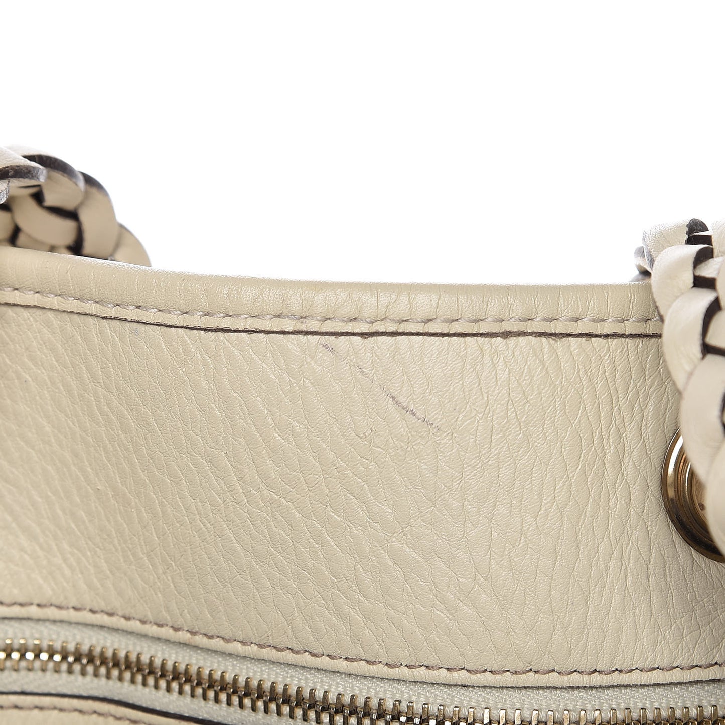 Monogram Peggy Braided Tote Off White