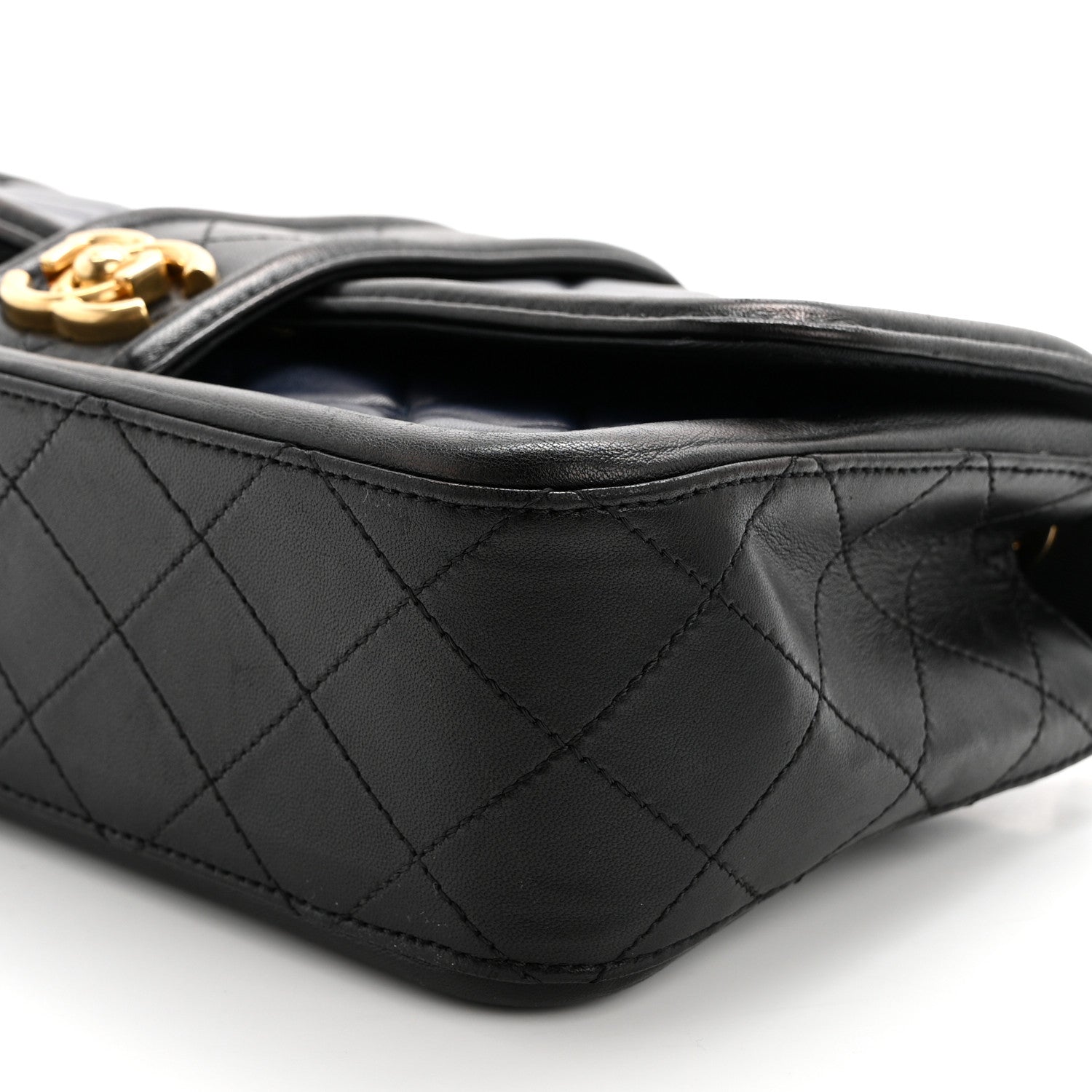 Chanel Lambskin Quilted Medium Elegant CC Flap Navy Black 10 of 11