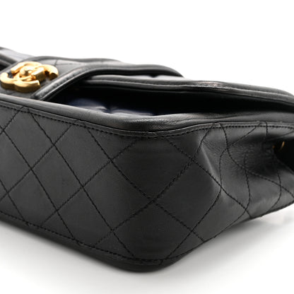 Chanel Lambskin Quilted Medium Elegant CC Flap Navy Black 10 of 11