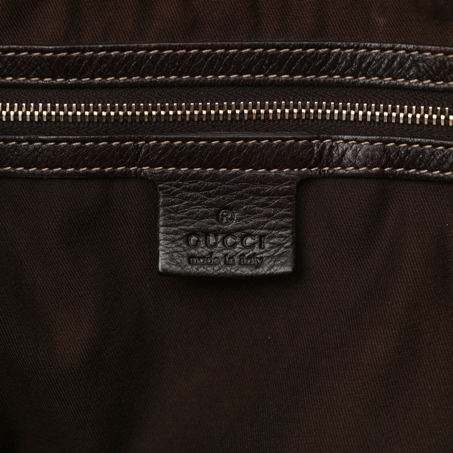 Gucci Calfskin Medium Britt Tote Dark Brown 6 of 17