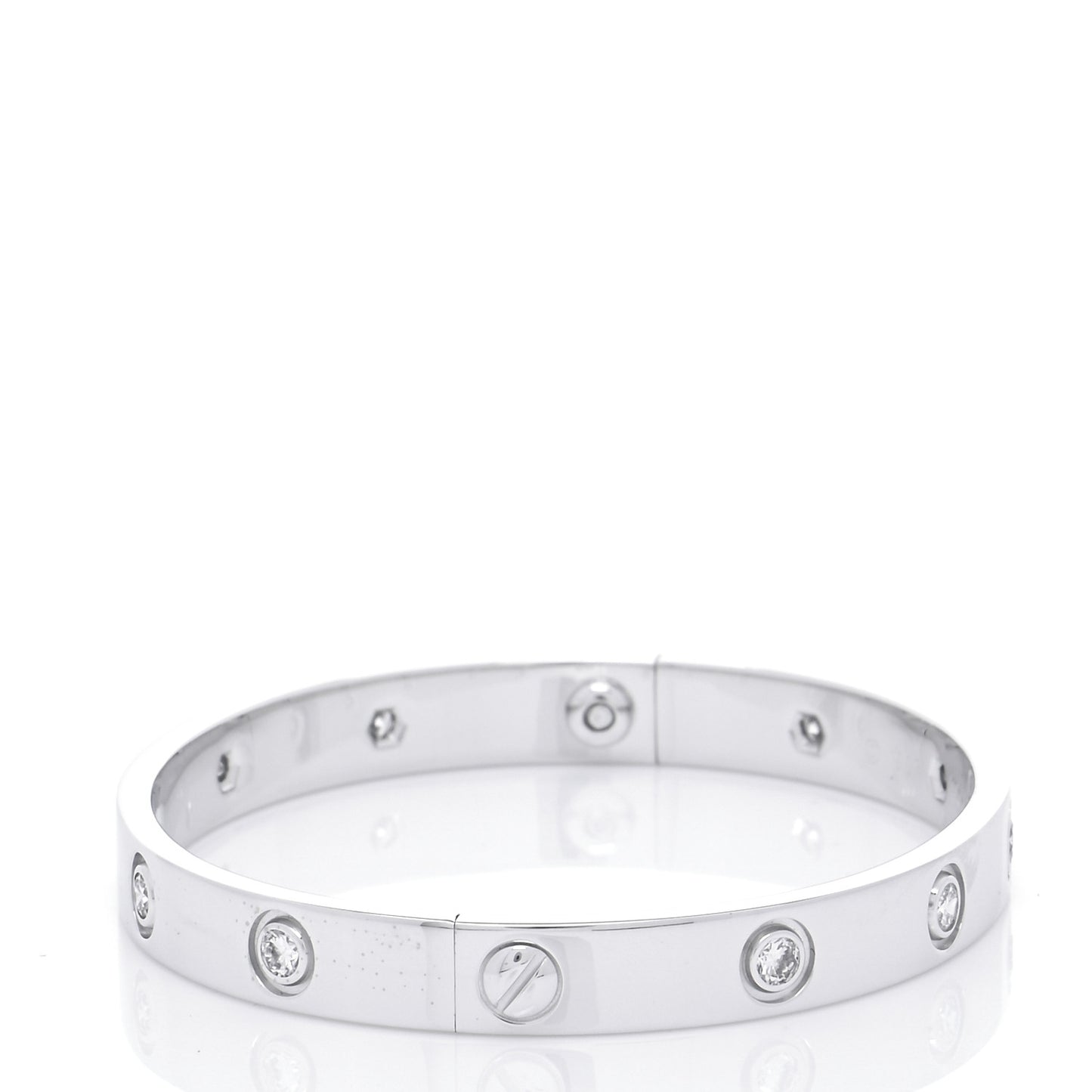 18K White Gold 10 Diamond LOVE Bracelet 16