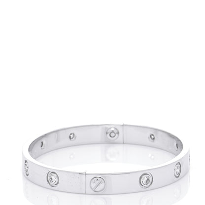 Cartier 18K White Gold 10 Diamond LOVE Bracelet 16 9 of 9
