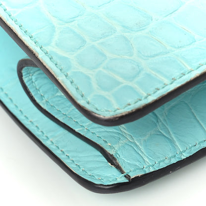 Gucci Alligator Medium Sylvie Top Handle Bag Blue 7 of 12
