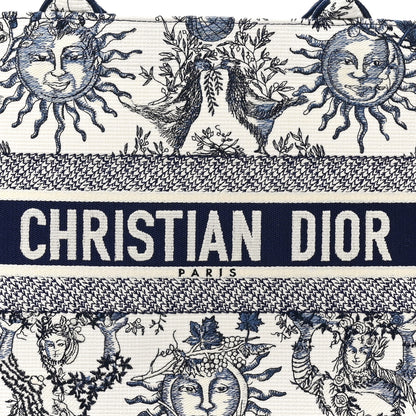 Christian Dior Canvas Embroidered Medium Toile de Jouy Soleil Book Tote Blue Multicolor 8 of 10