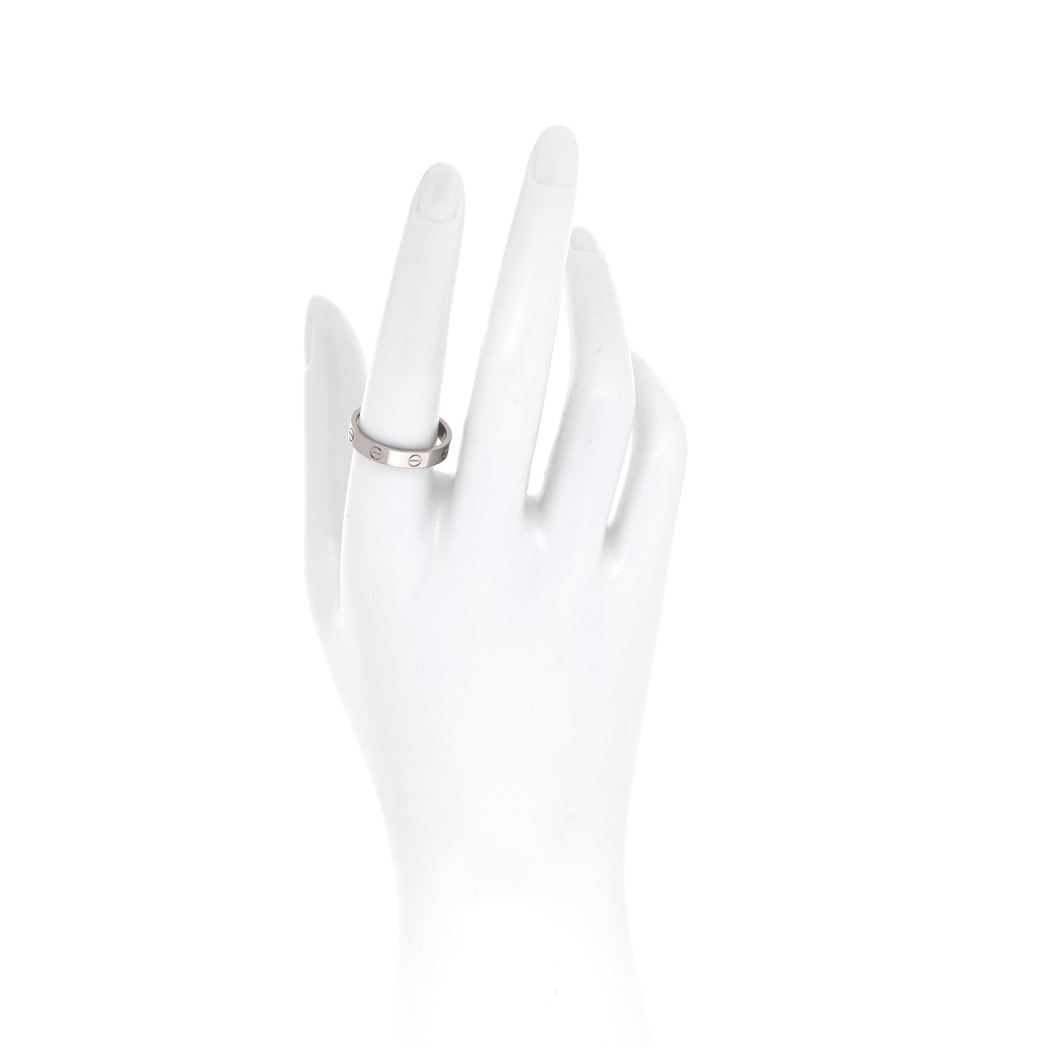 Cartier 18K White Gold 3.5mm LOVE Wedding Band Ring 58 8.5 2 of 4