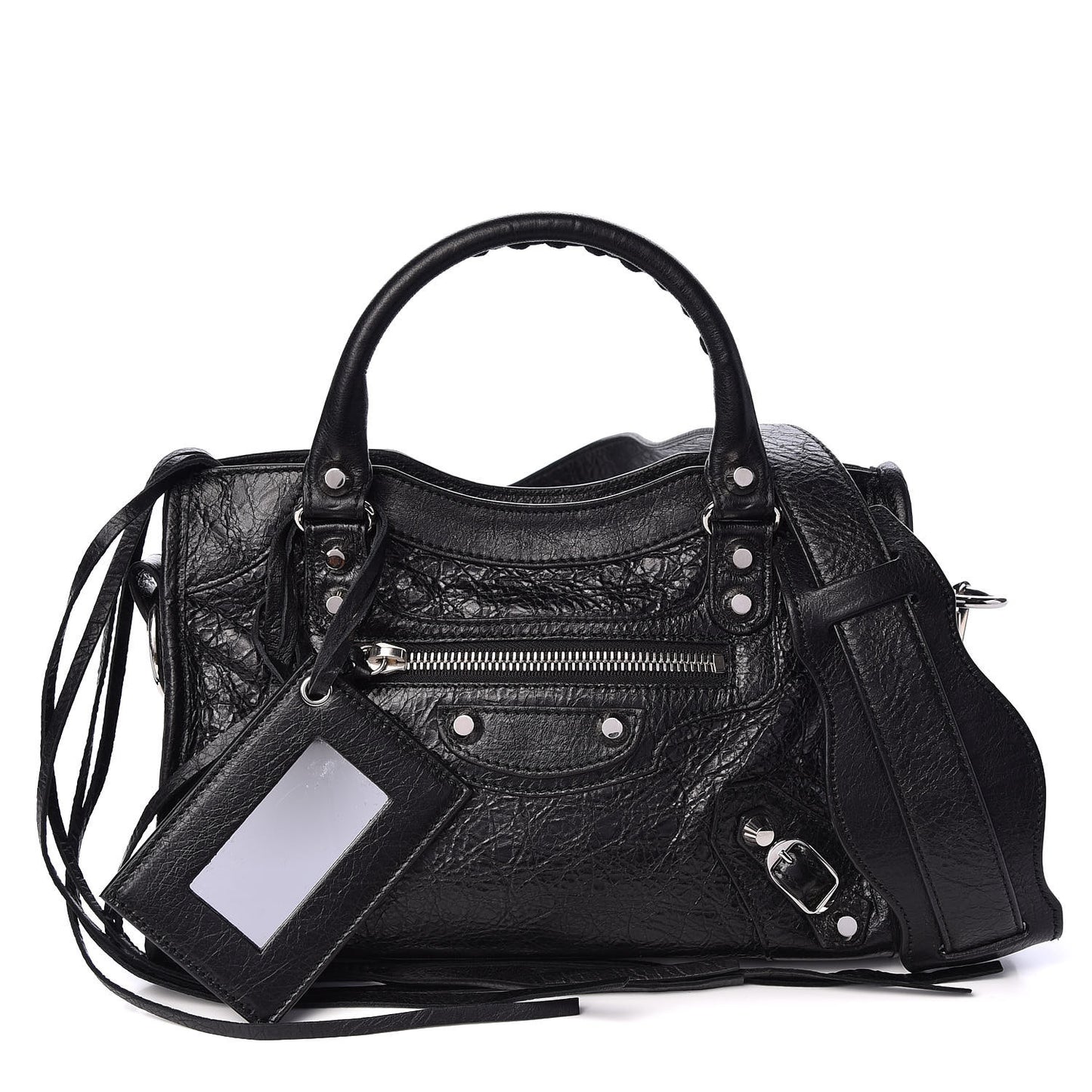 Agneau Classic Silver Hardware Mini City Black