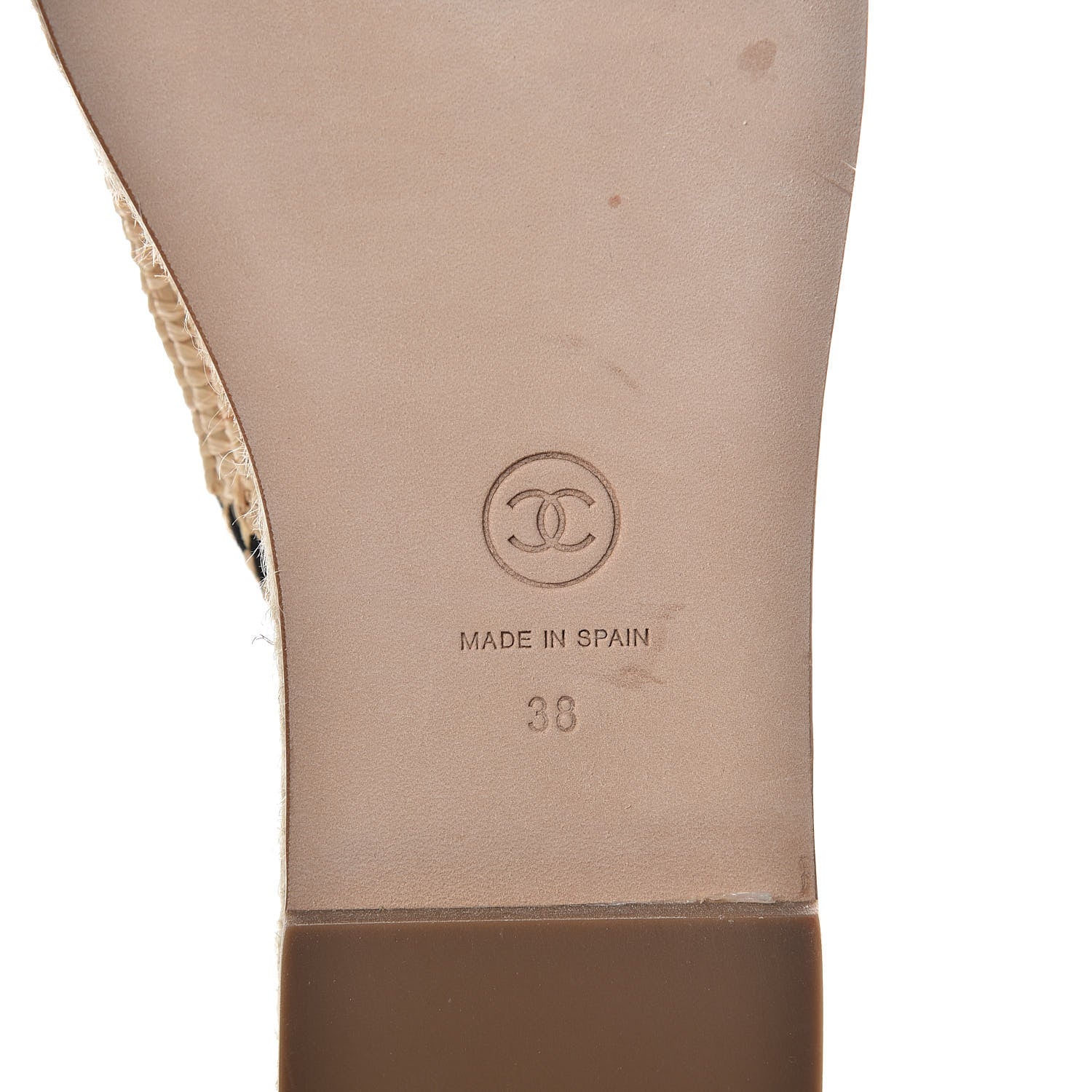 Chanel Suede Grosgrain CC Espadrille Mules 38 Black 6 of 9